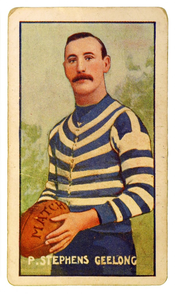 A card from the 1907 series of VFL cards released by the Standards cigarette company.