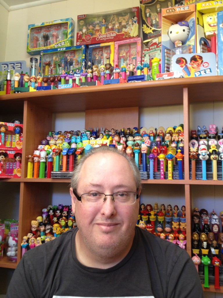 Greg Potent has collected over 600 Pez dispensers in his first 12 months of collecting them.